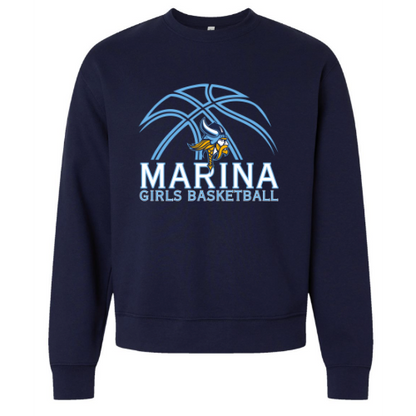 Marina Girls Basketball Crew Neck Sweatshirt - (Navy)
