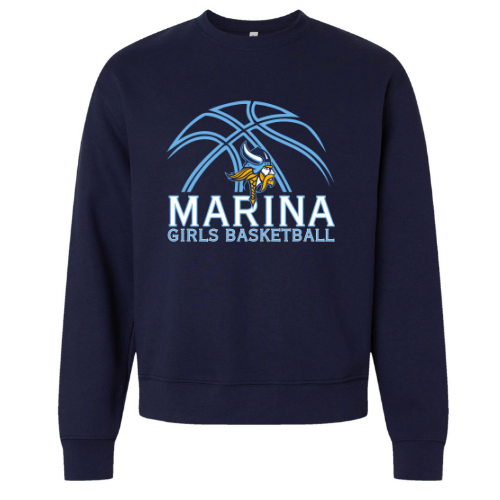 Marina Girls Basketball Crew Neck Sweatshirt - (Navy)
