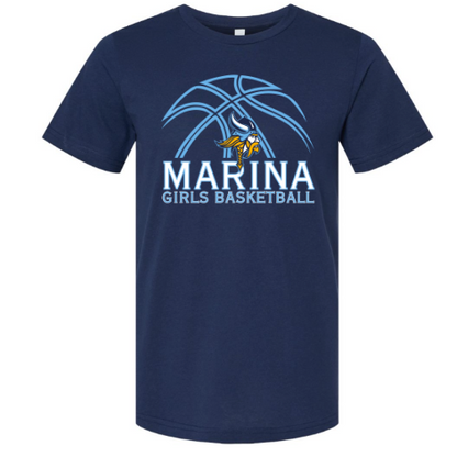 Marina Girls Basketball Unisex T - (Navy)