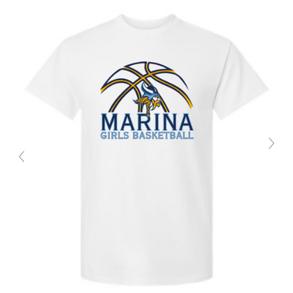 Marina Girls Basketball Unisex T - (White)