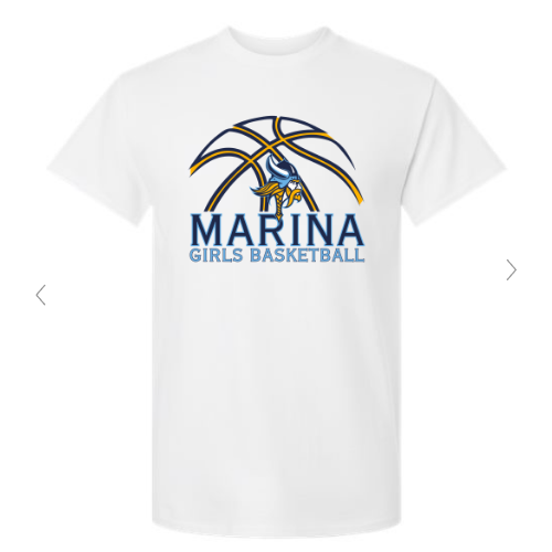 Marina Girls Basketball Unisex T - (White)
