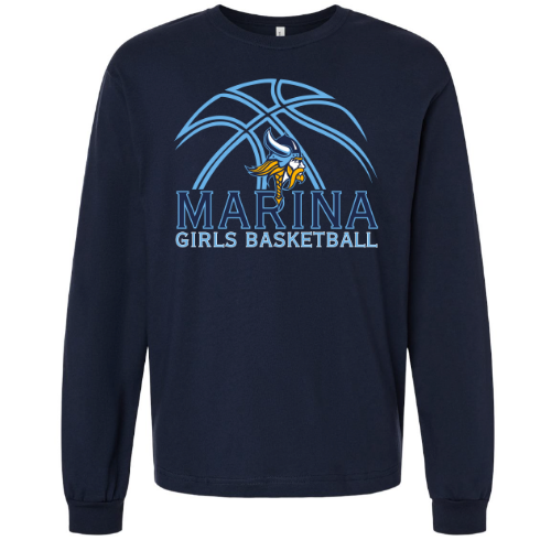 Marina Girls Basketball Crew Neck Sweatshirt - (Black)