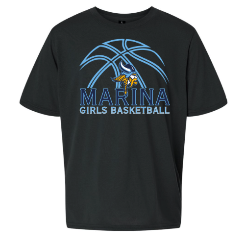 Marina Girls Basketball Unisex T - (Black)