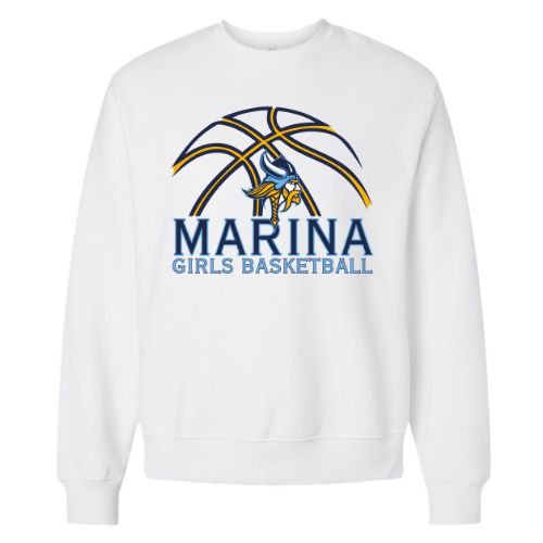 Marina Girls Basketball Crew Neck Sweatshirt - (White)
