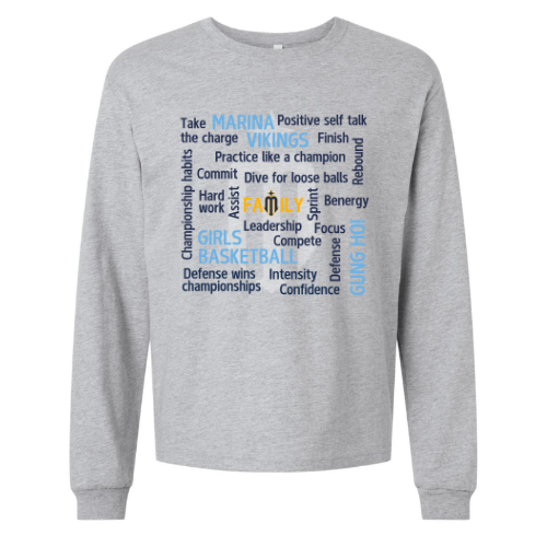 Marina Girls Basketball Long Sleeve T - (Gray)