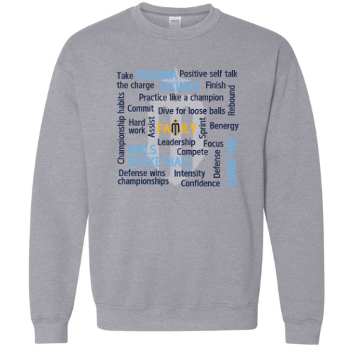 Marina Girls Basketball Crew Neck Sweatshirt - (Gray)