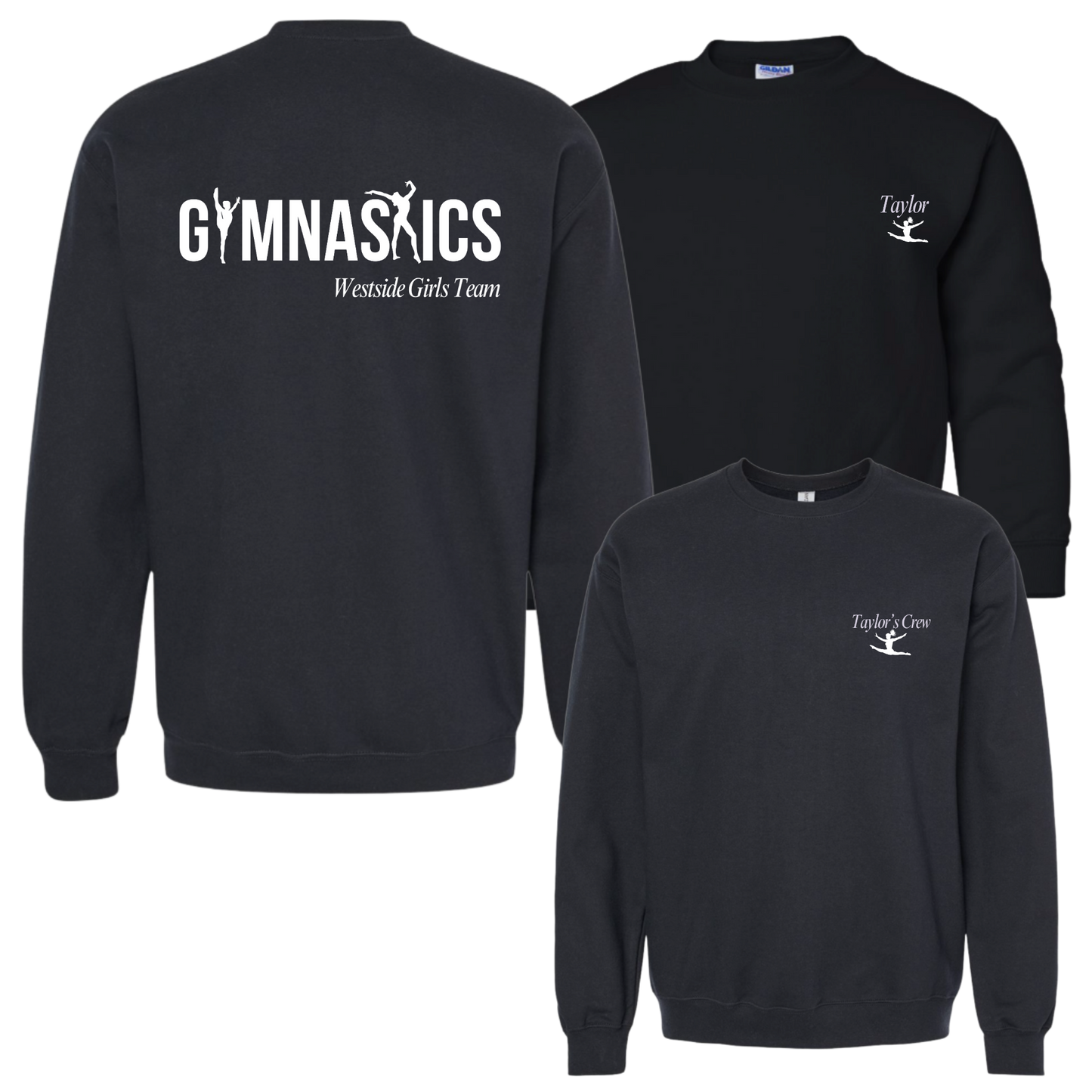 Gymnastics Girls Team Crew Sweatshirt (Personalized)