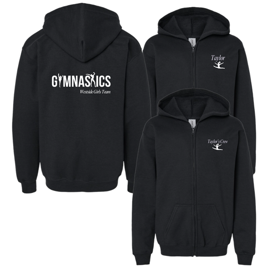 Gymnastics Girls Team Zip Hoodie (Personalized)