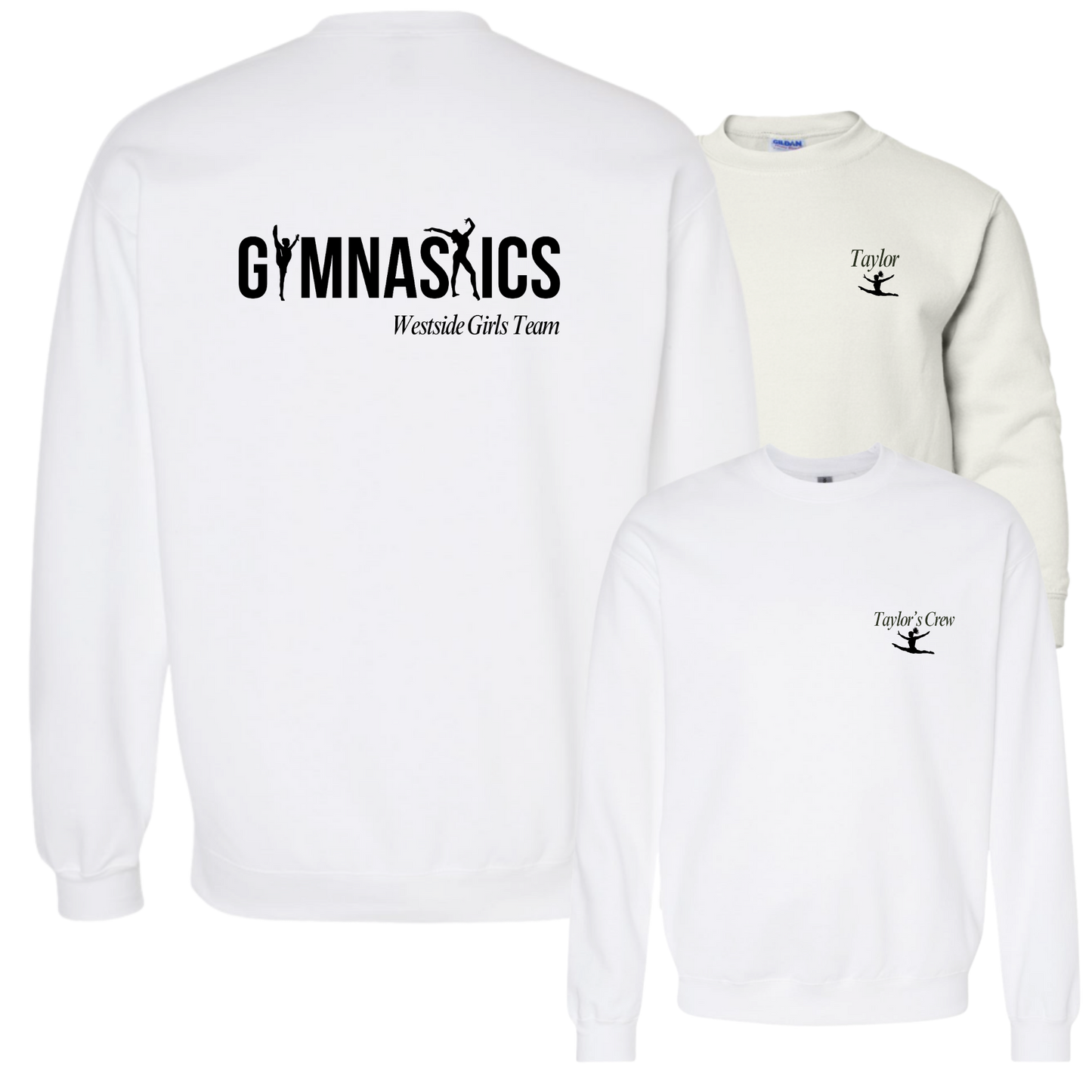 Gymnastics Girls Team Crew Sweatshirt (Personalized)